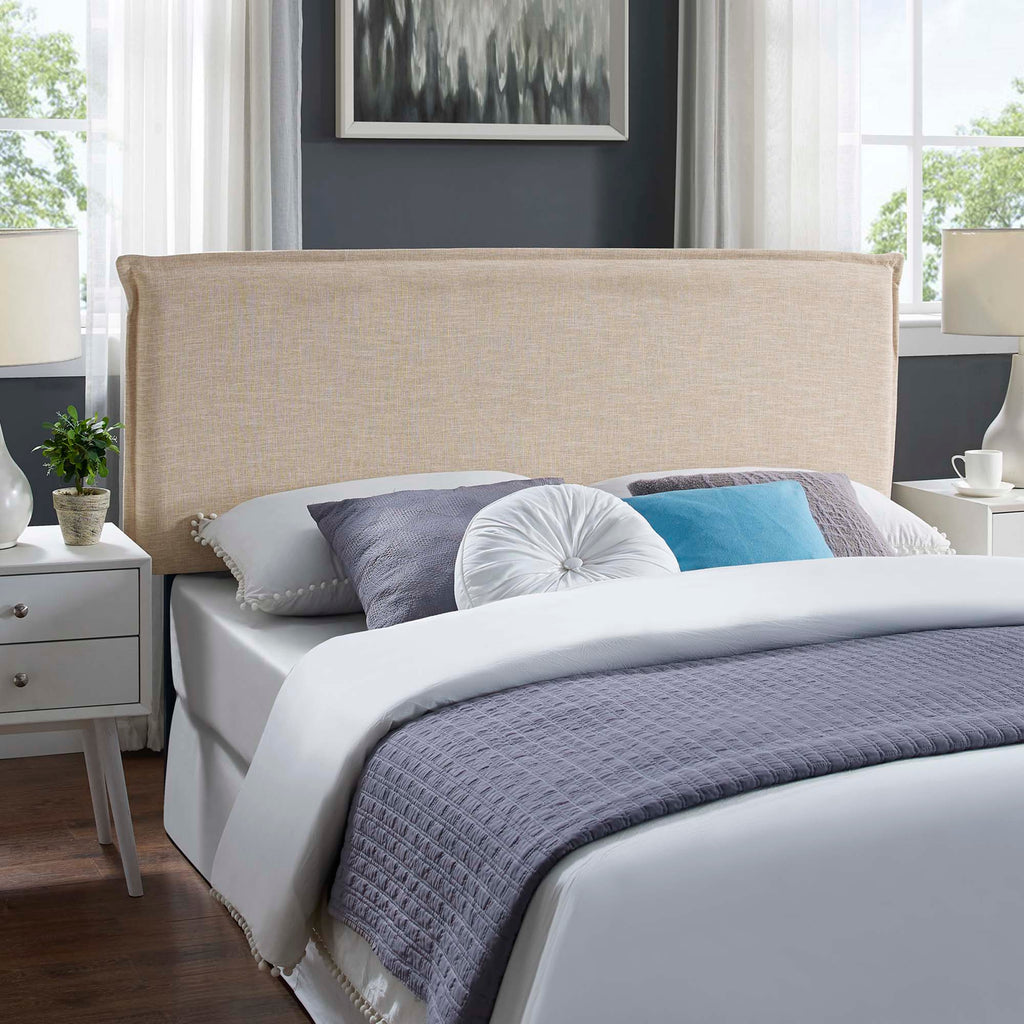 Camille Upholstered Fabric Queen Headboard - Beige