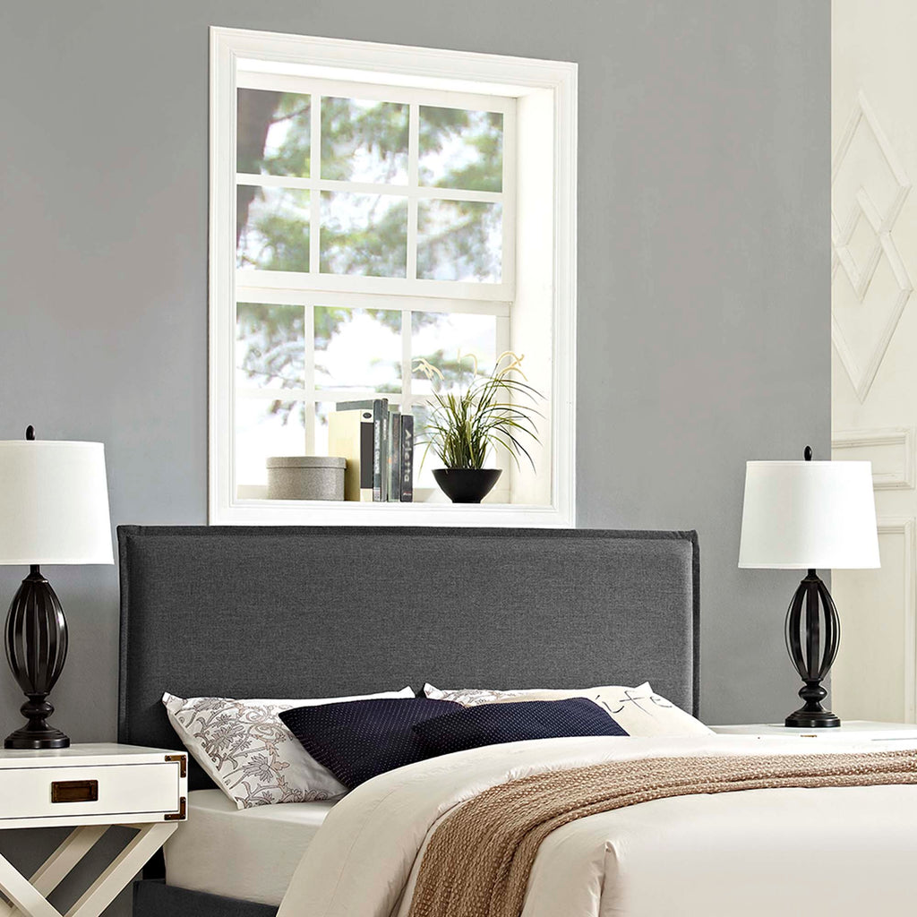 Camille Upholstered Fabric Queen Headboard - Gray