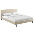 Anya Fabric Full Bed - Beige