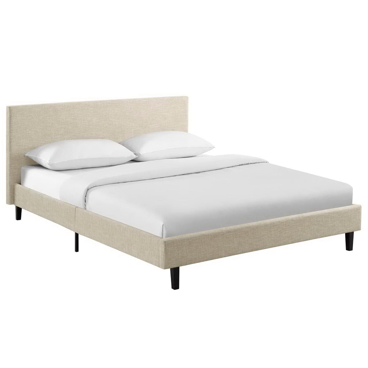 Anya Fabric Full Bed - Beige