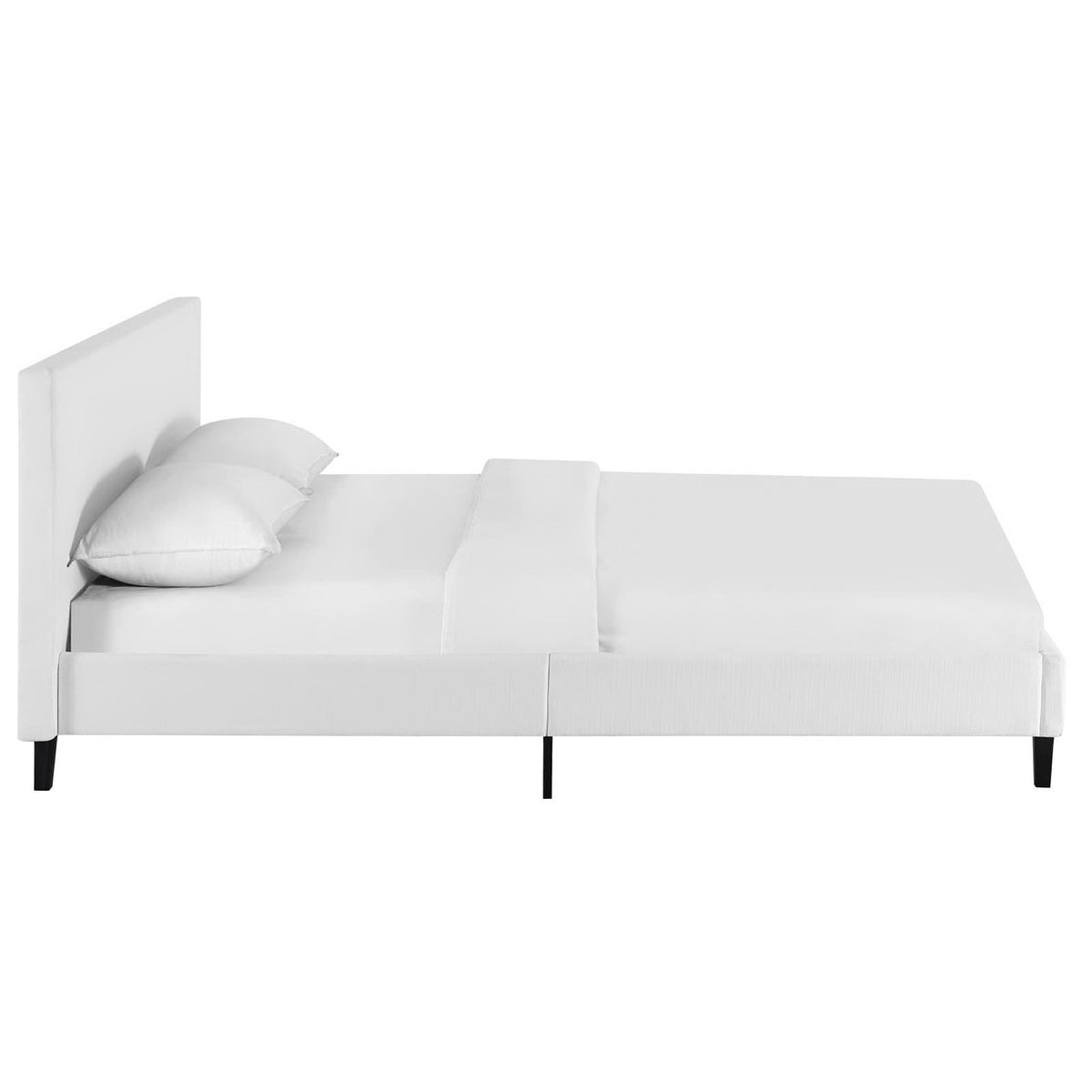 Anya Fabric Full Bed - White