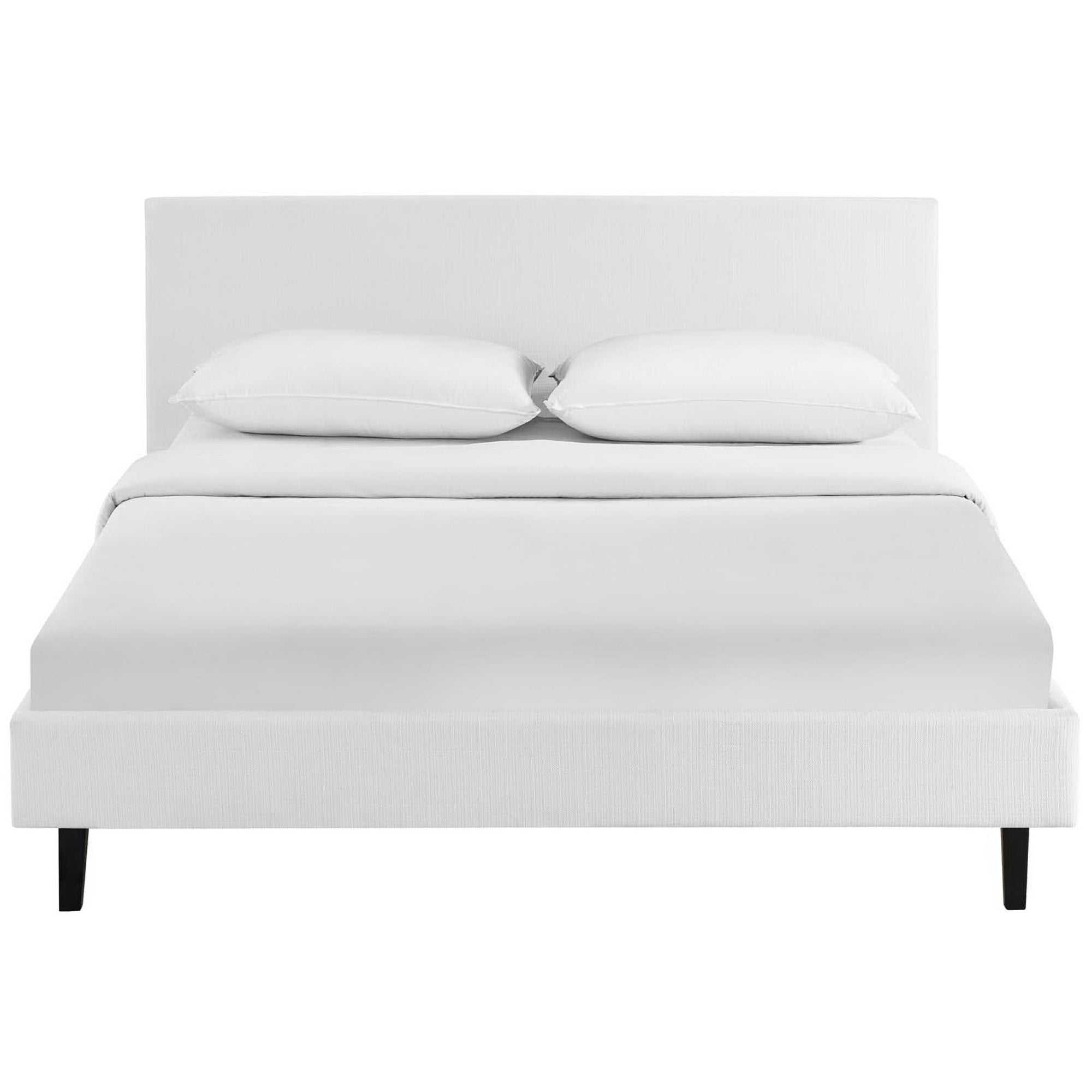 Anya Fabric Full Bed - White