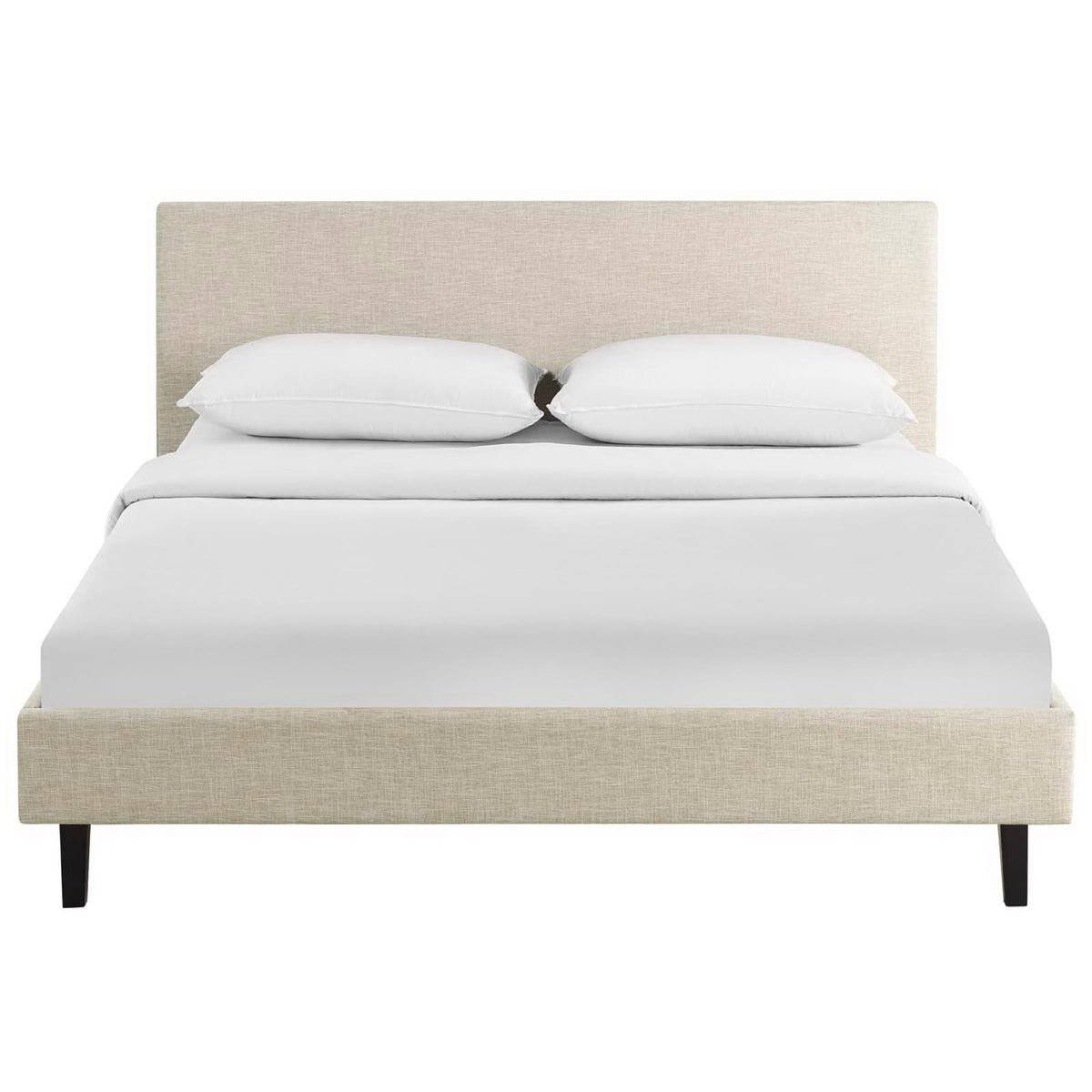 Anya Fabric Queen Bed - Beige