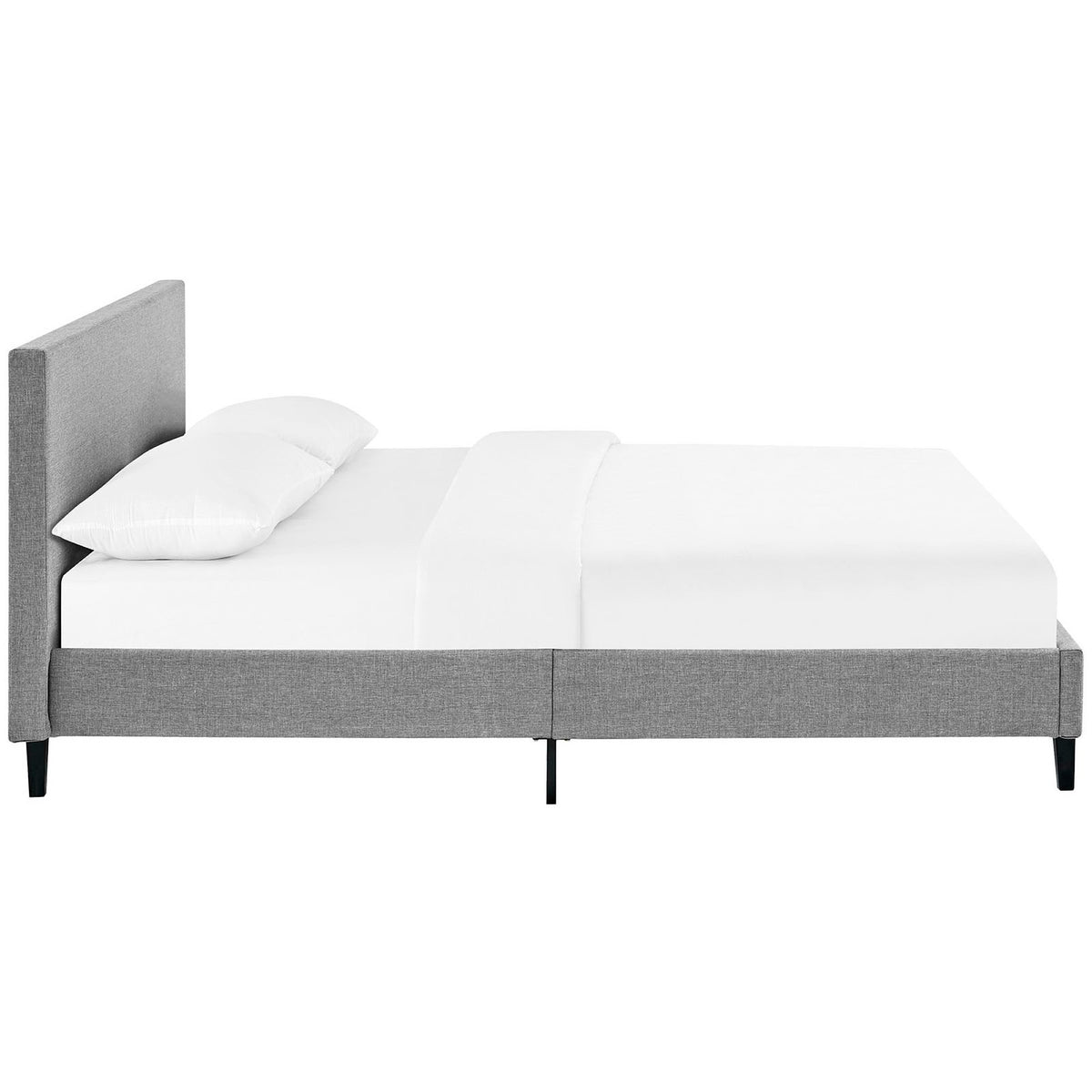 Anya Fabric Queen Bed - Light Gray