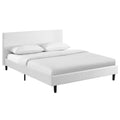 Anya Fabric Queen Bed - White