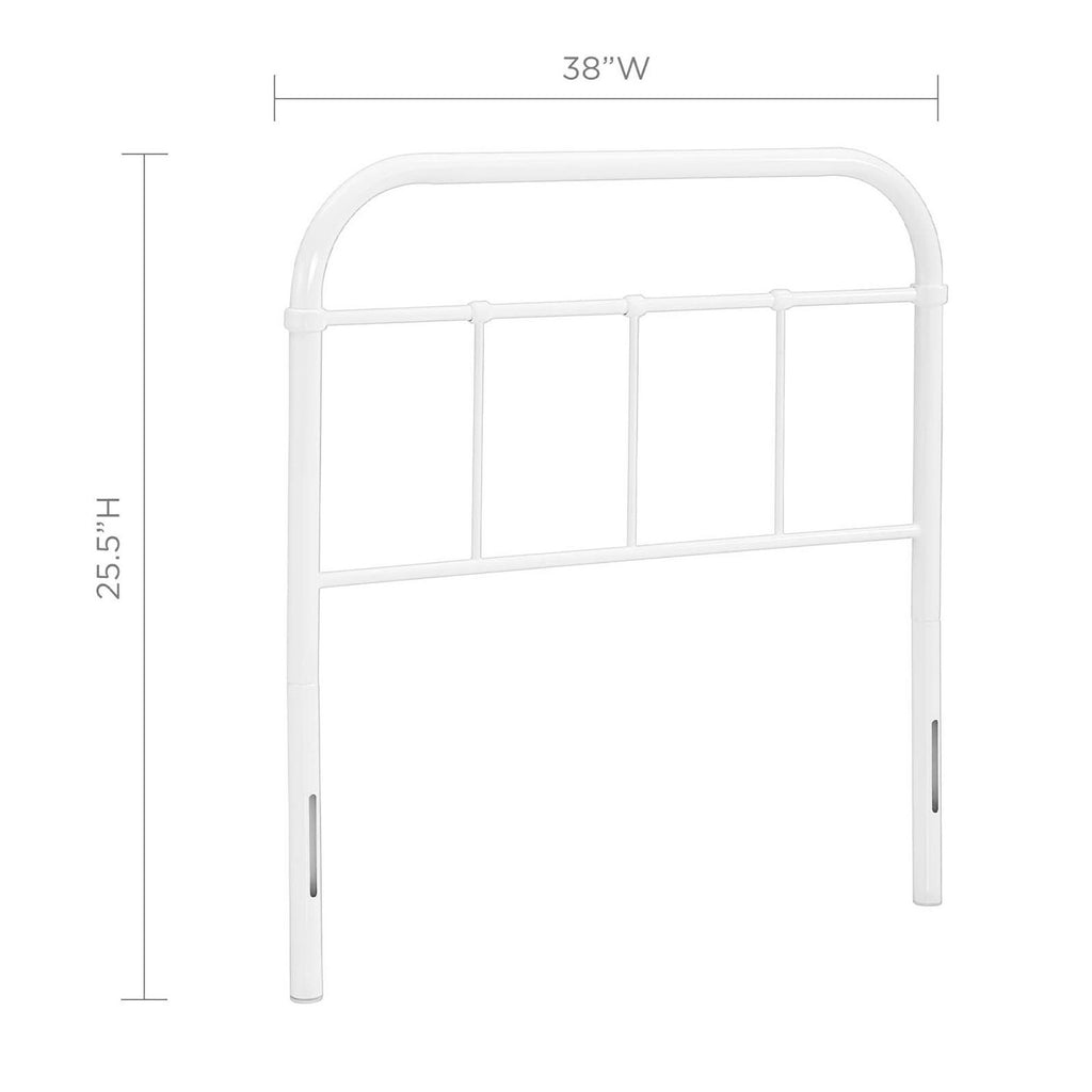 Serena Twin Steel Headboard - White