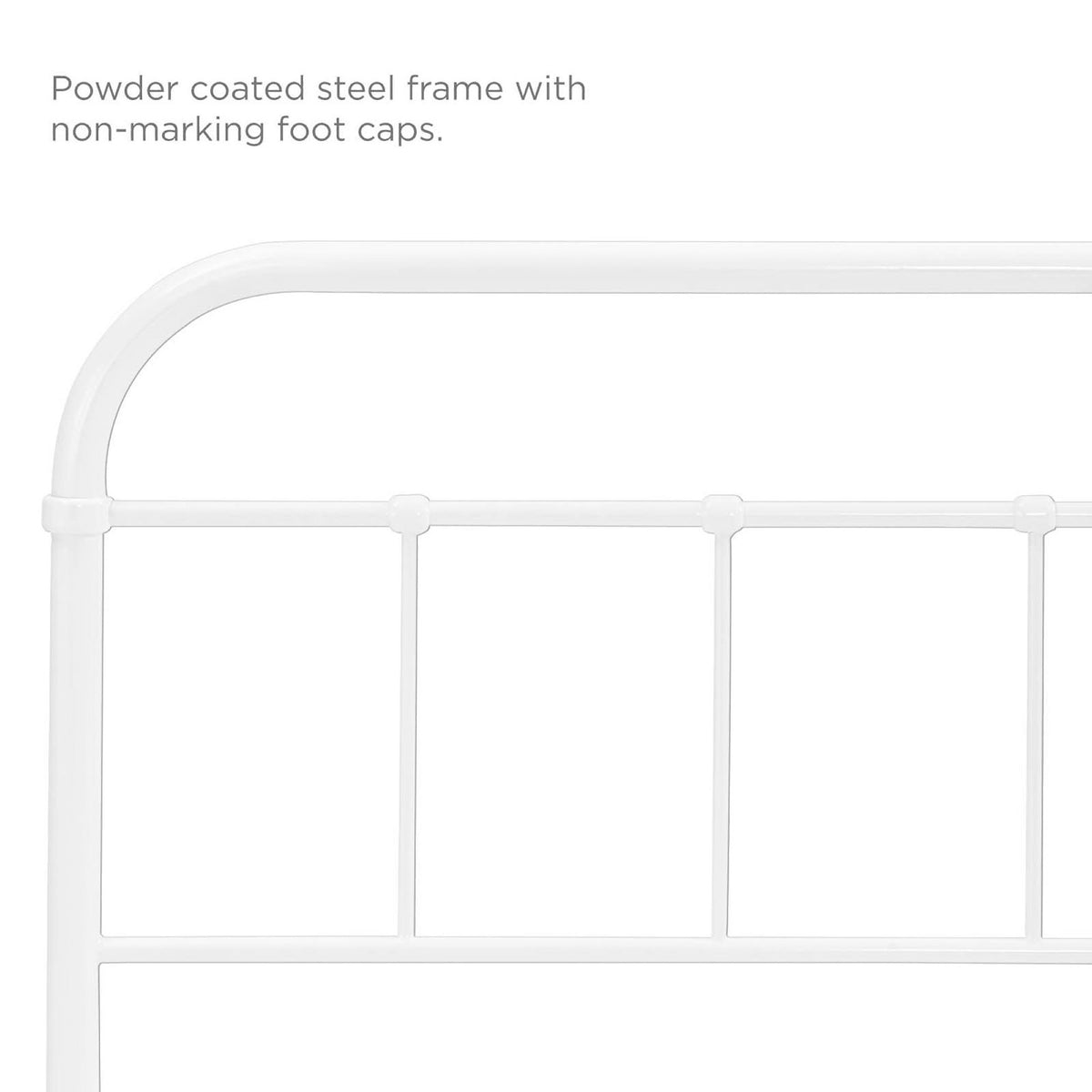Serena Twin Steel Headboard - White