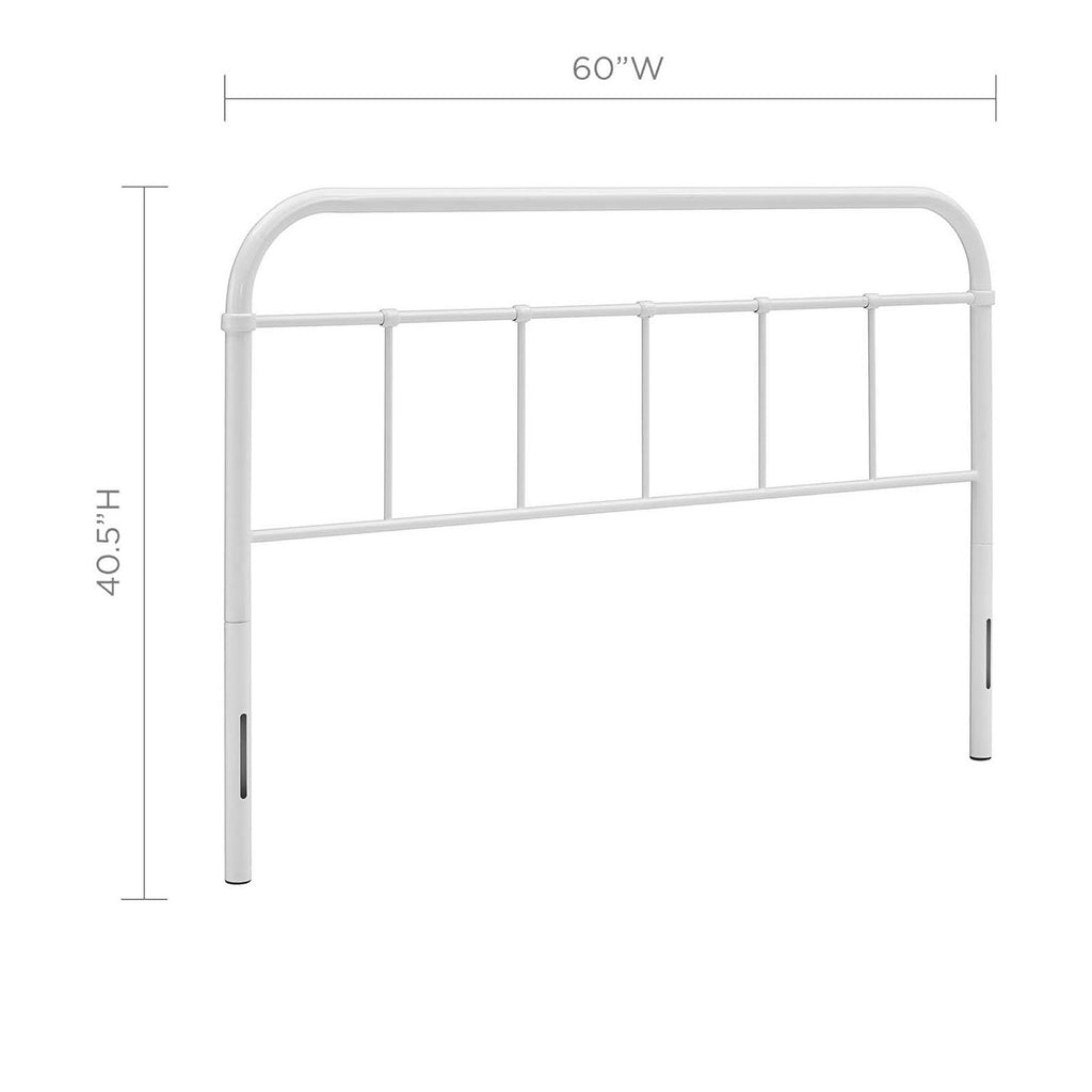 Serena Queen Steel Headboard - White