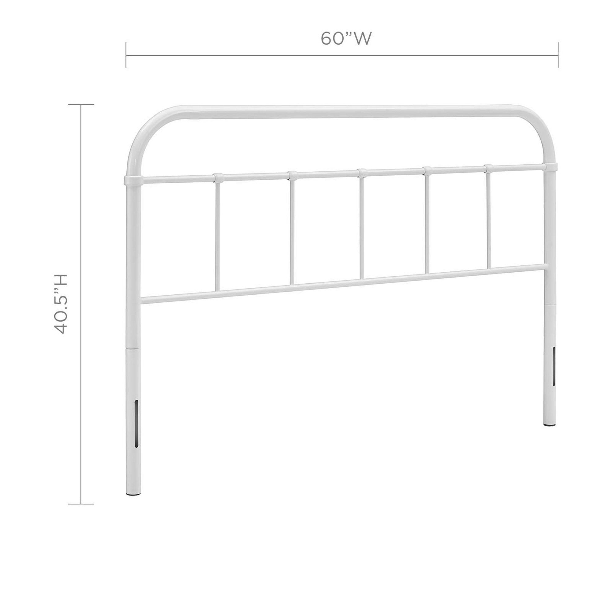 Serena Queen Steel Headboard - White