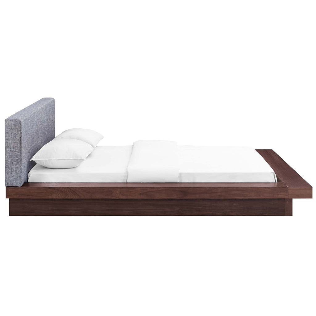 Freja Fabric Queen Platform Bed - Walnut Gray
