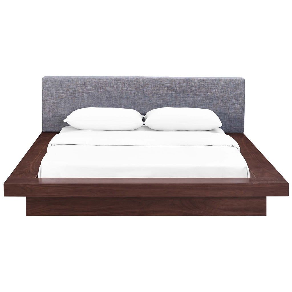 Freja Fabric Queen Platform Bed - Walnut Gray