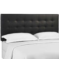 Paisley Tufted Upholstered Faux Leather Full / Queen Headboard - Black