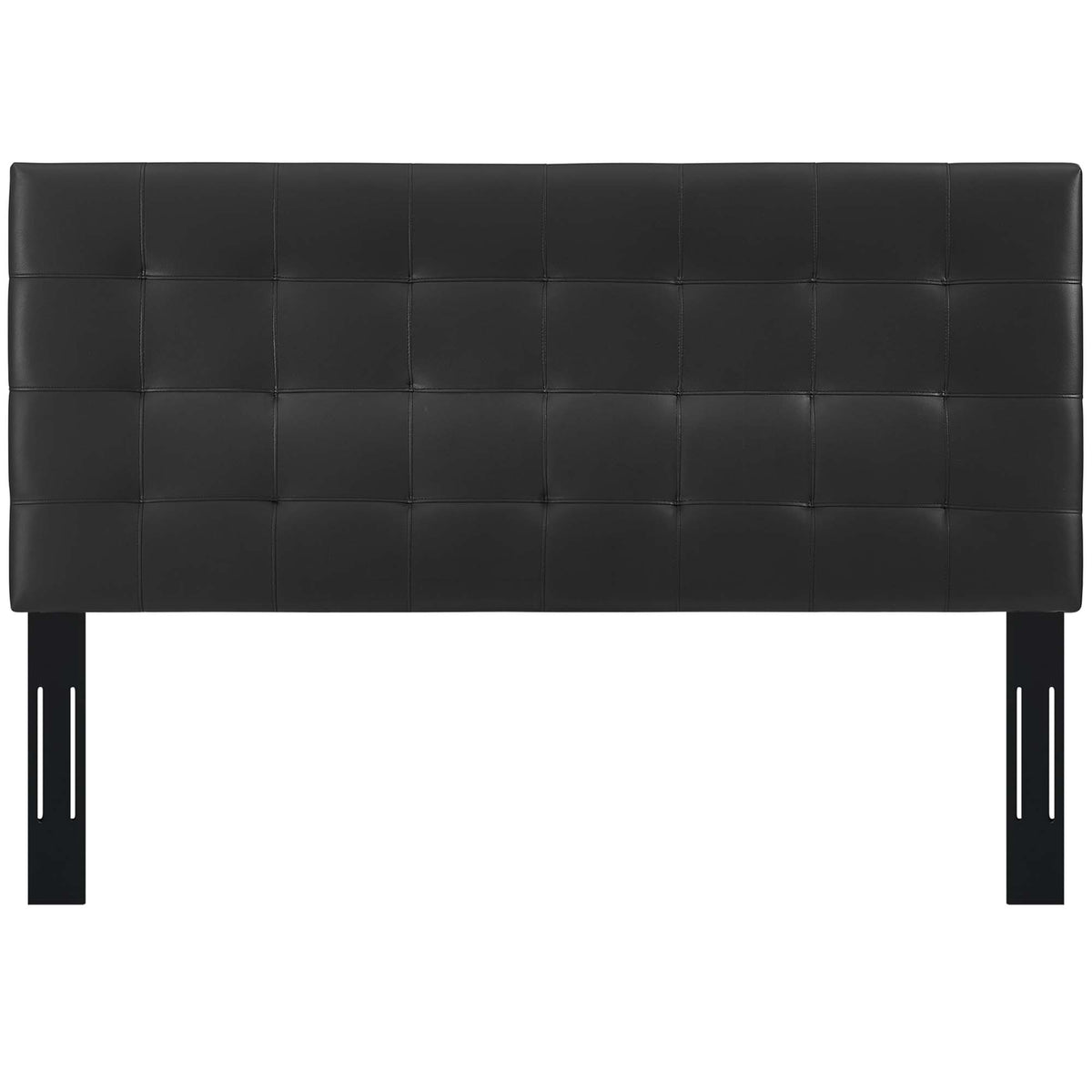 Paisley Tufted Upholstered Faux Leather Full / Queen Headboard - Black
