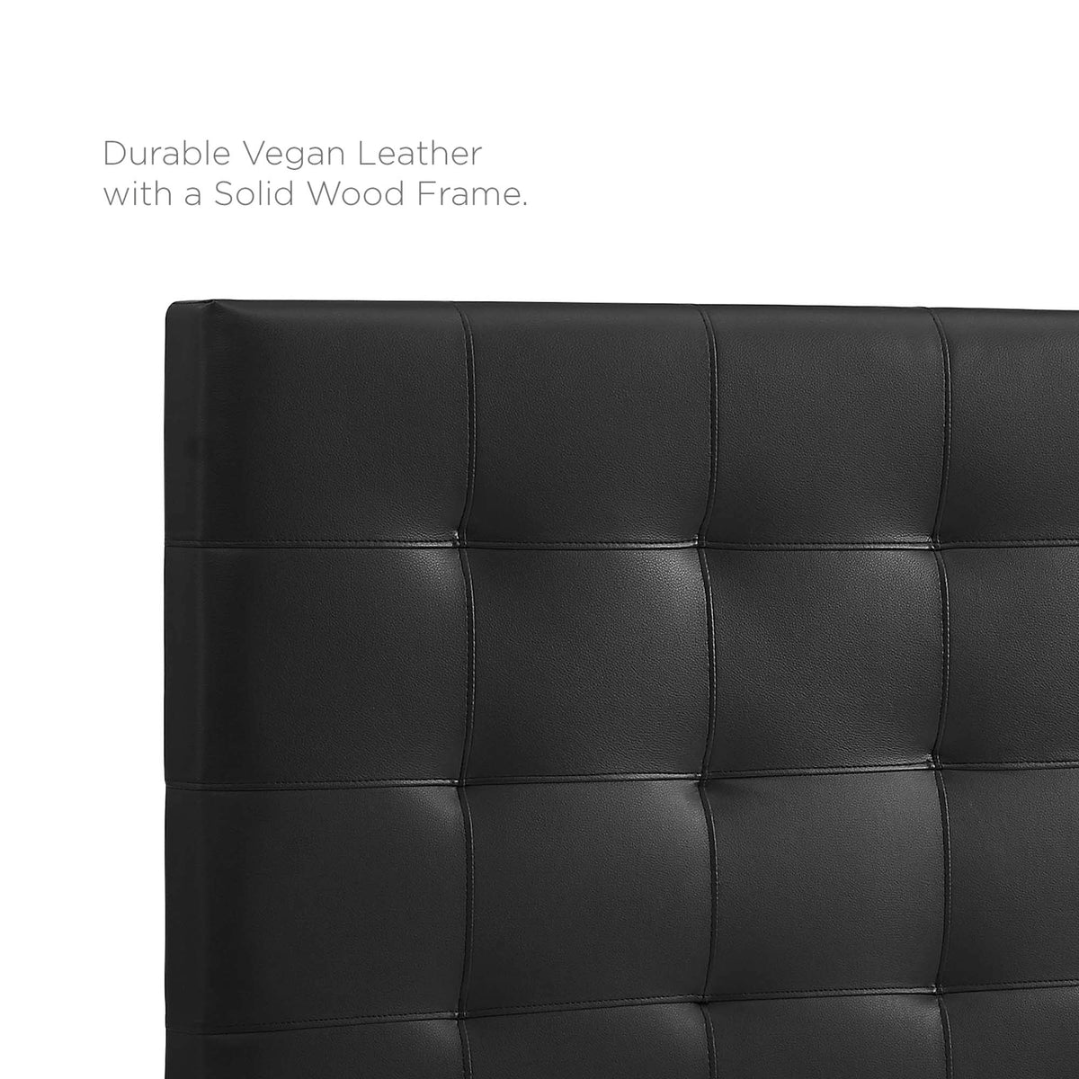 Paisley Tufted Upholstered Faux Leather Full / Queen Headboard - Black