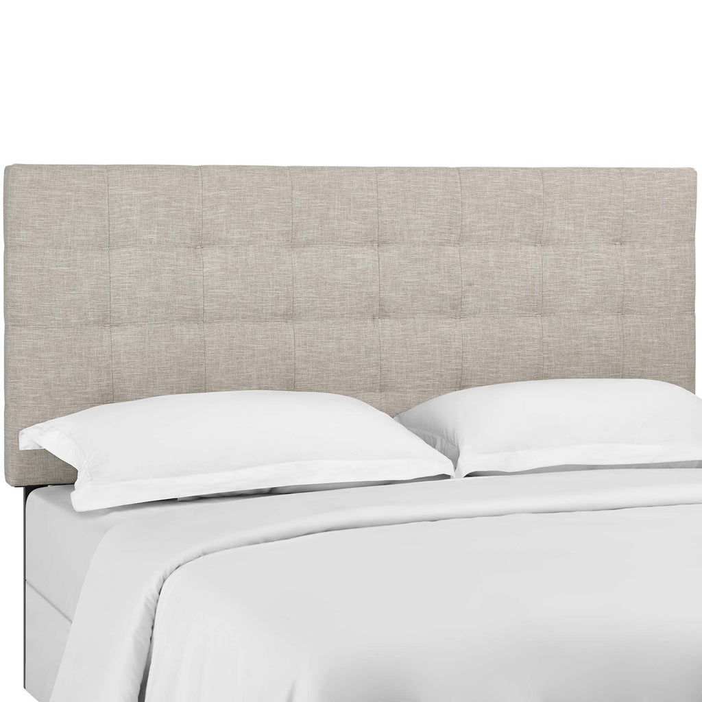 Paisley Tufted Upholstered Linen Fabric King and California King Headboard - Beige