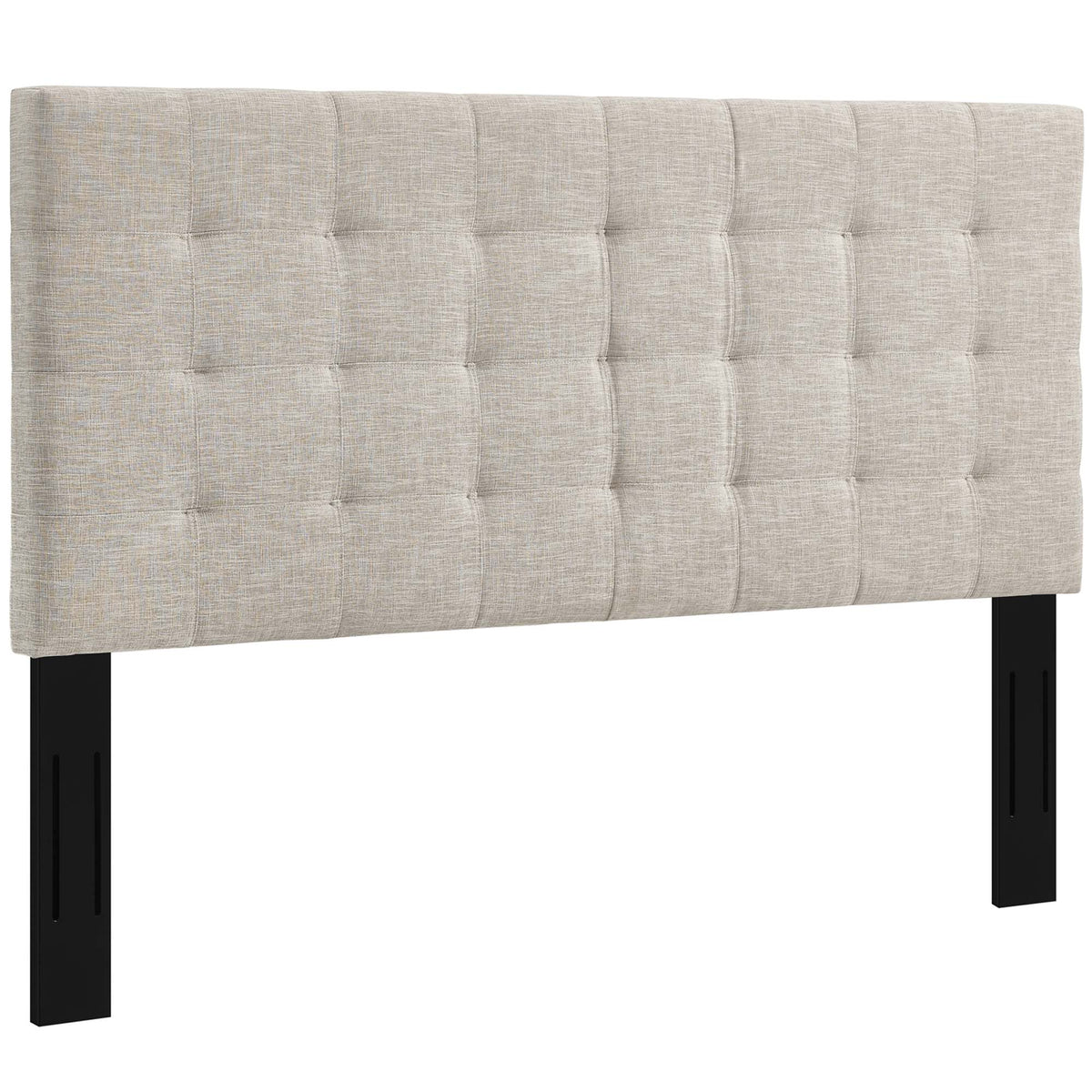 Paisley Tufted Upholstered Linen Fabric King and California King Headboard - Beige