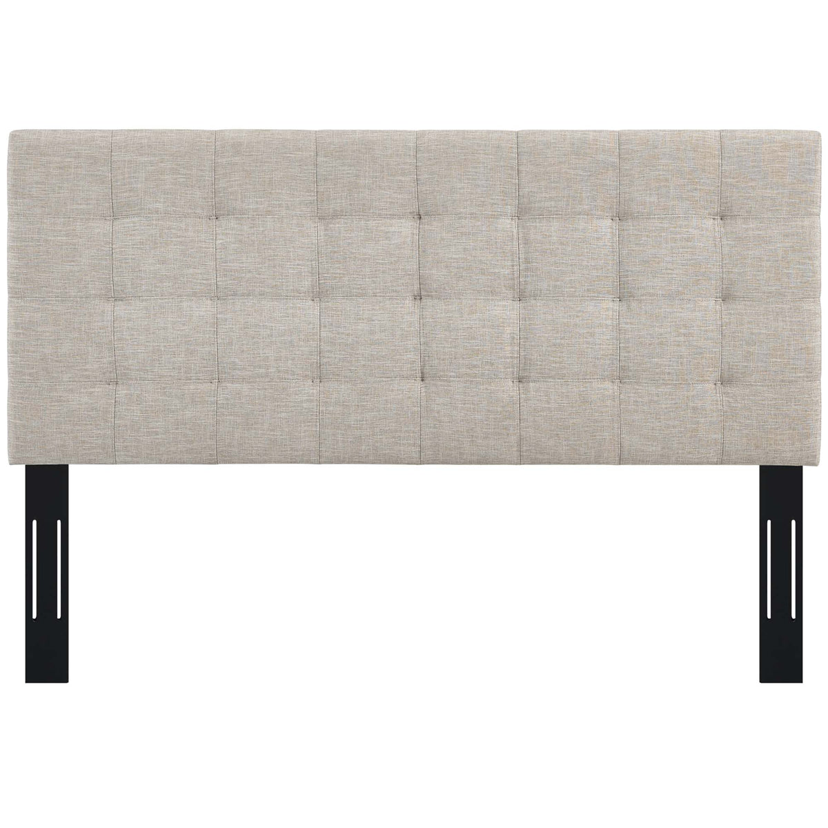 Paisley Tufted Upholstered Linen Fabric King and California King Headboard - Beige