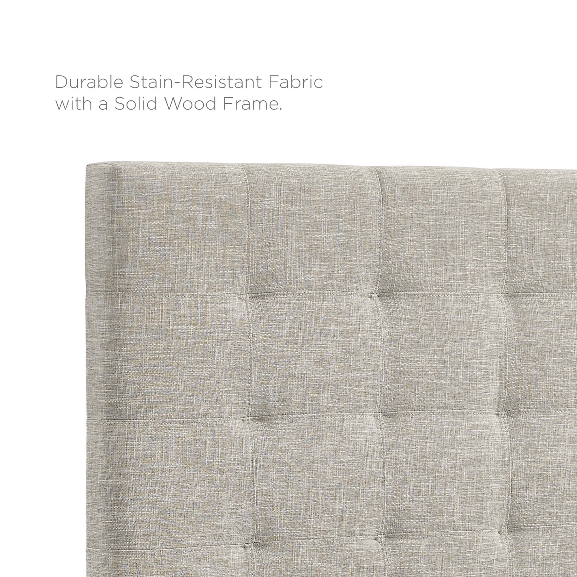 Paisley Tufted Upholstered Linen Fabric King and California King Headboard - Beige