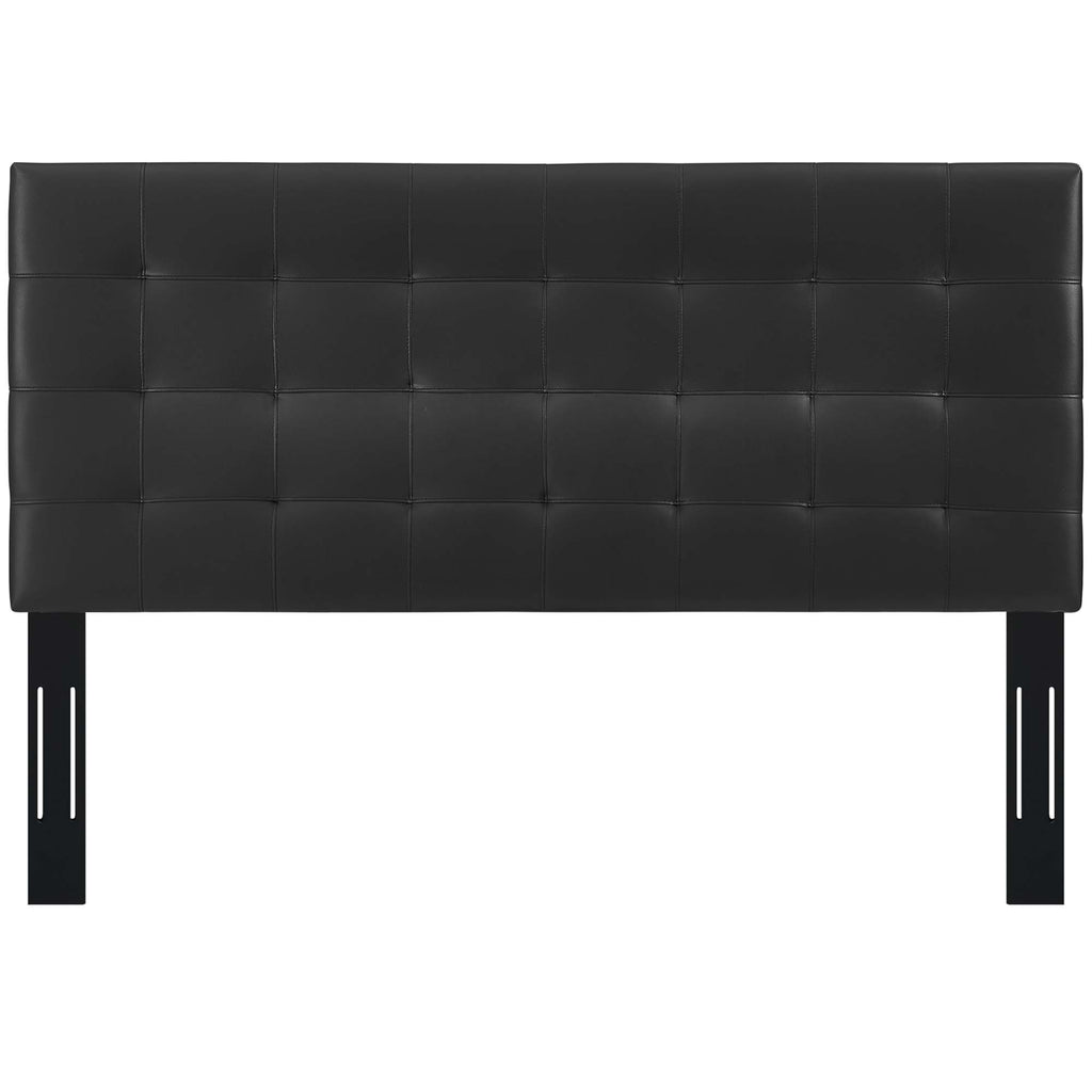 Paisley Tufted Upholstered Faux Leather King and California King Headboard - Black