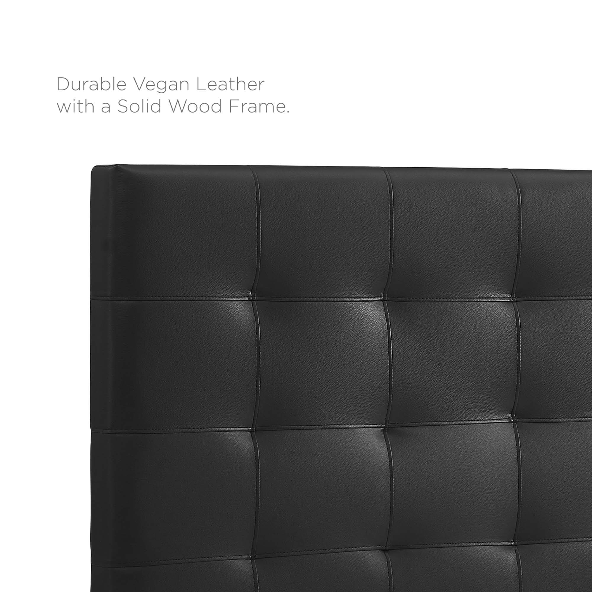 Paisley Tufted Upholstered Faux Leather King and California King Headboard - Black