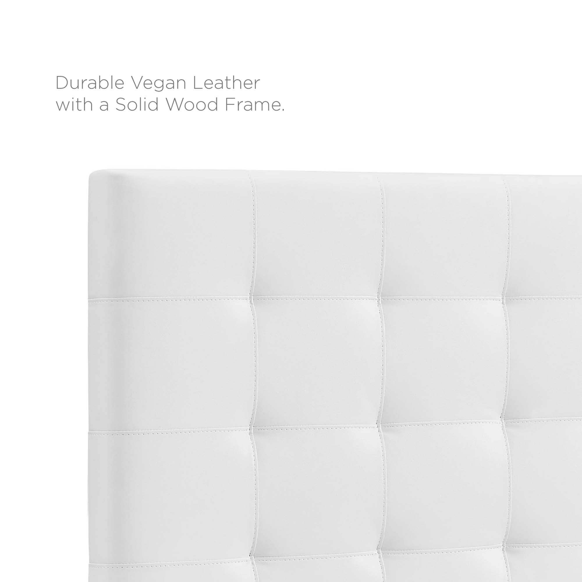 Paisley Tufted Upholstered Faux Leather King and California King Headboard - White