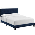 Amira Performance Velvet Full Bed - Midnight Blue