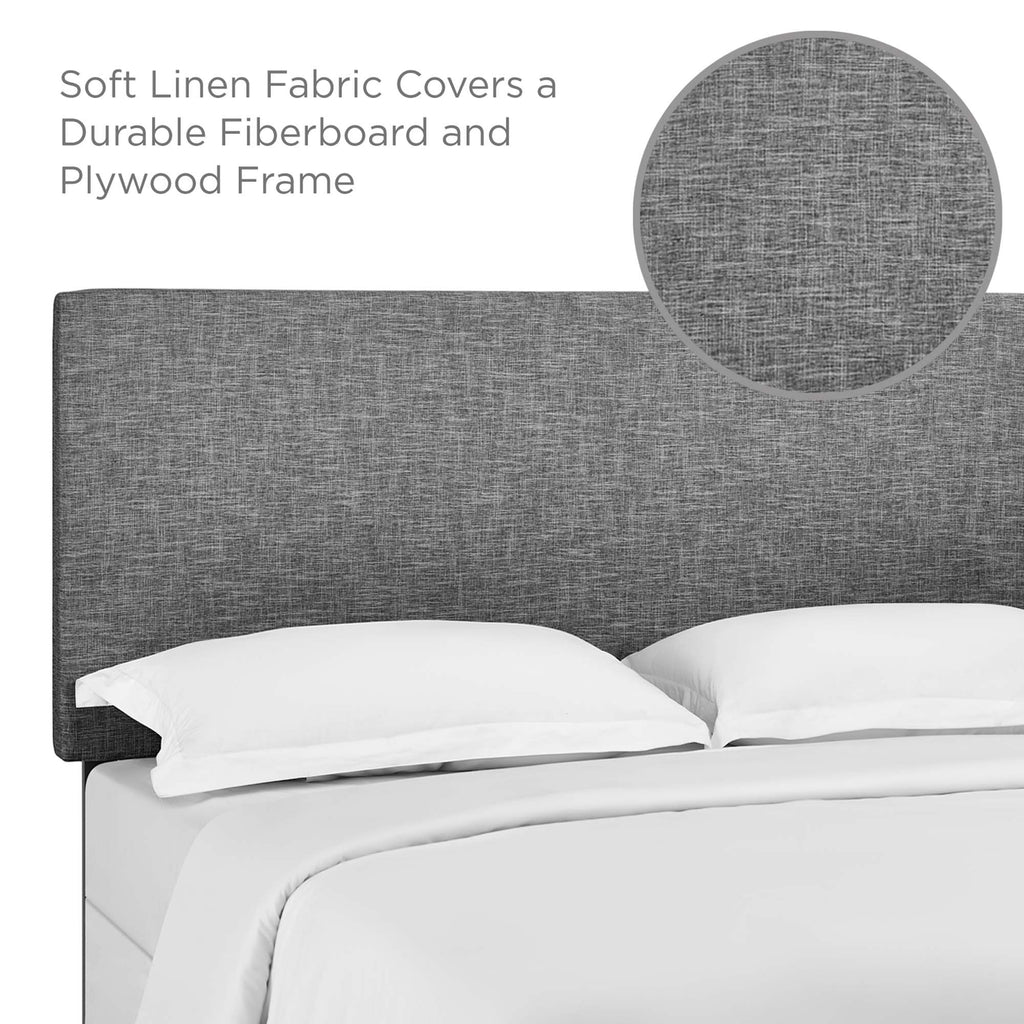 Taylor Upholstered Linen Fabric Full / Queen Headboard - Light Gray