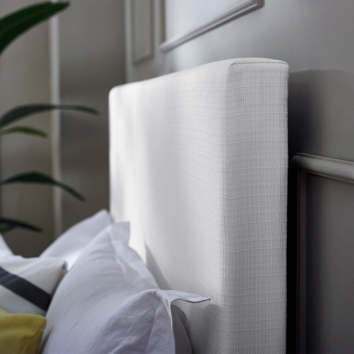 Taylor Upholstered Linen Fabric Full / Queen Headboard - White