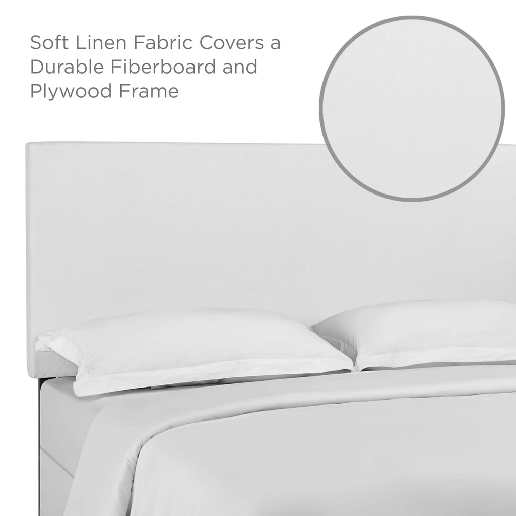 Taylor Upholstered Linen Fabric King and California King Headboard - White