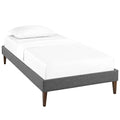 Tessie Fabric Twin Bed Frame with Squared Tapered Legs - Gray