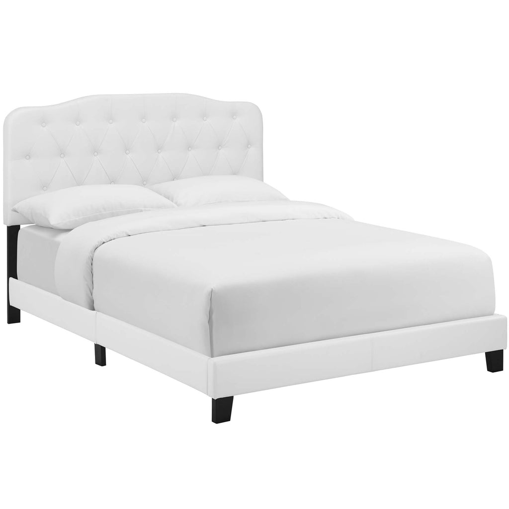 Amelia Faux Leather Full Bed - White