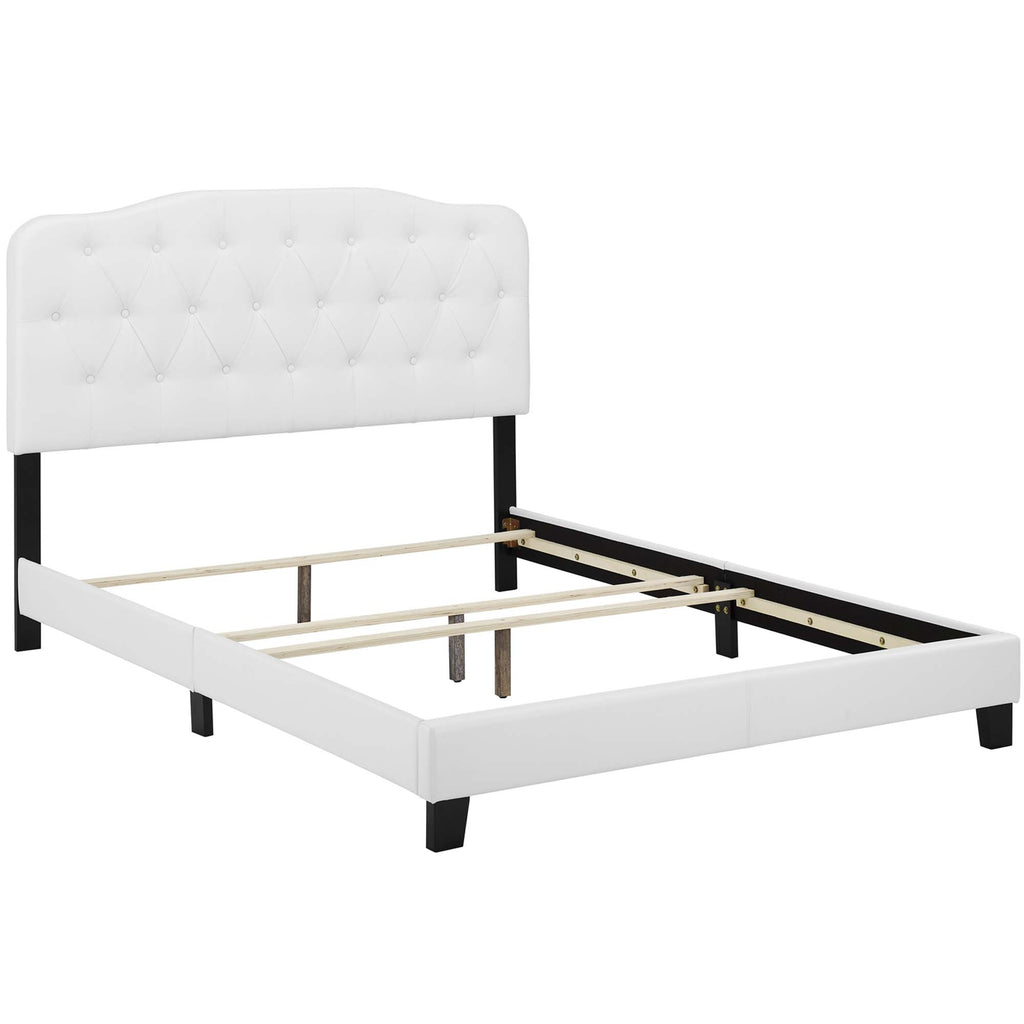 Amelia Faux Leather Full Bed - White