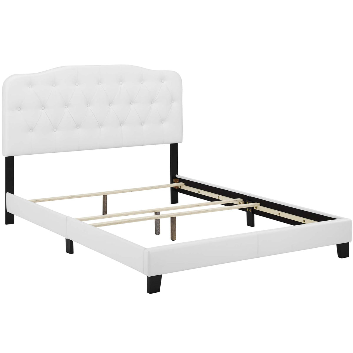 Amelia Faux Leather Full Bed - White