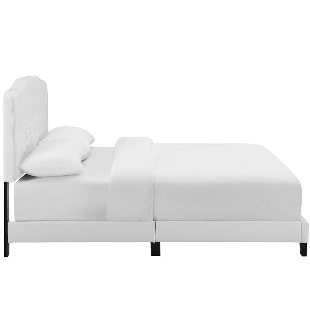 Amelia Faux Leather Full Bed - White