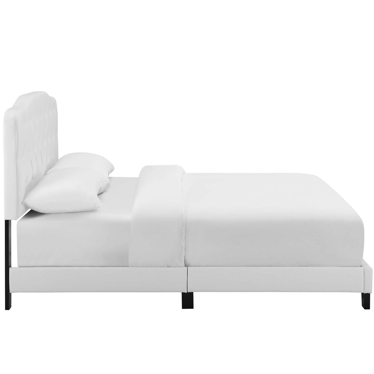 Amelia Faux Leather Full Bed - White