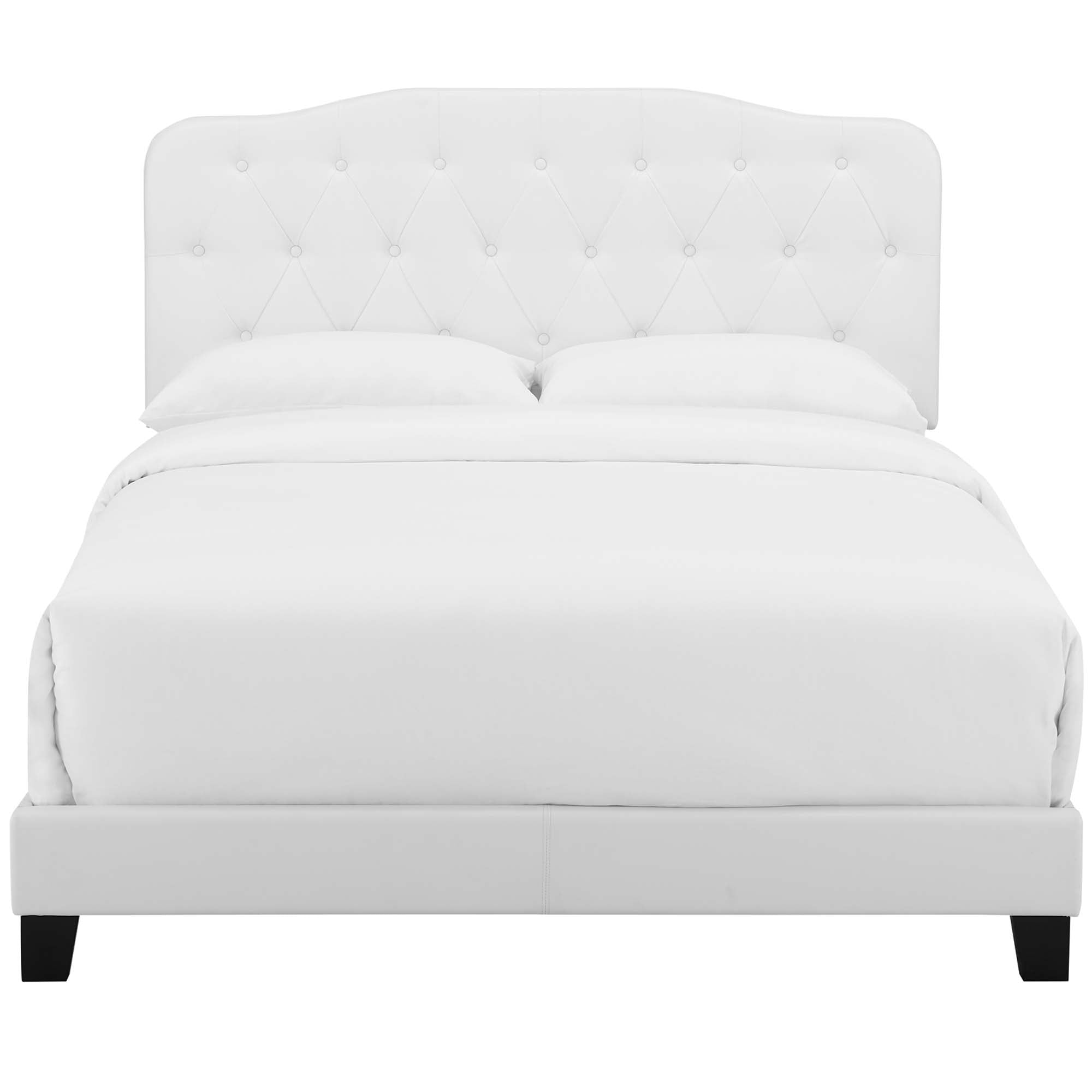 Amelia Faux Leather Full Bed - White