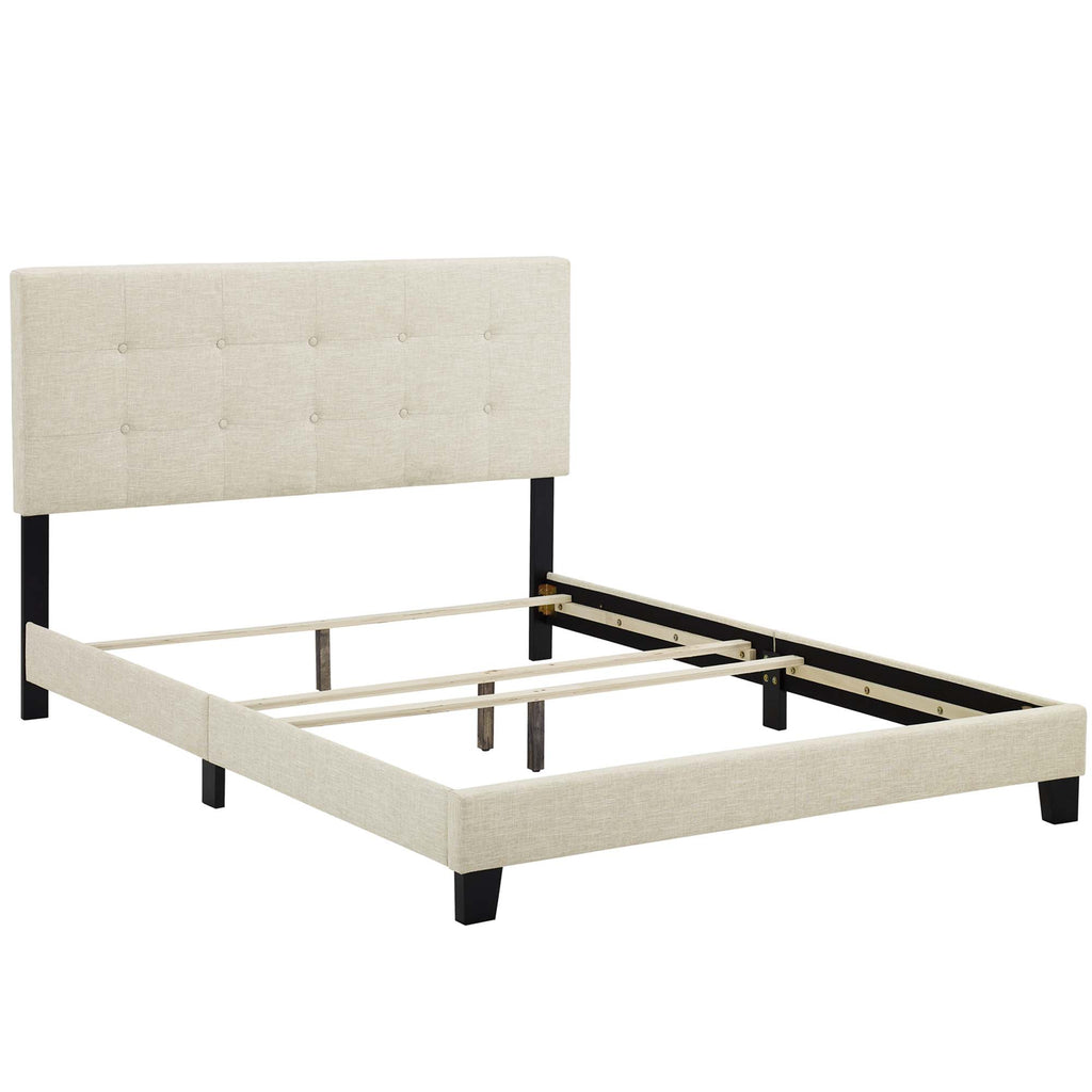 Amira Upholstered Fabric Full Bed - Beige