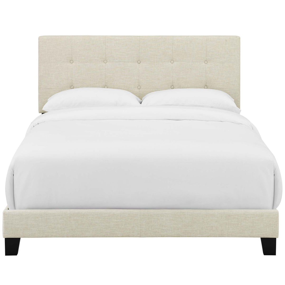 Amira Upholstered Fabric King Bed - Beige