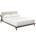 Luella Upholstered Fabric Queen Platform Bed - Walnut Beige