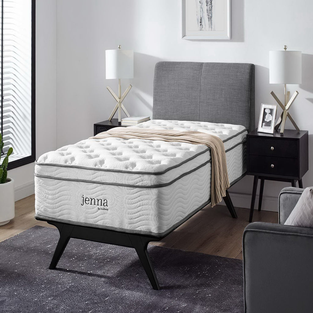 Jenna 14" Innerspring and Foam Twin Mattress - White