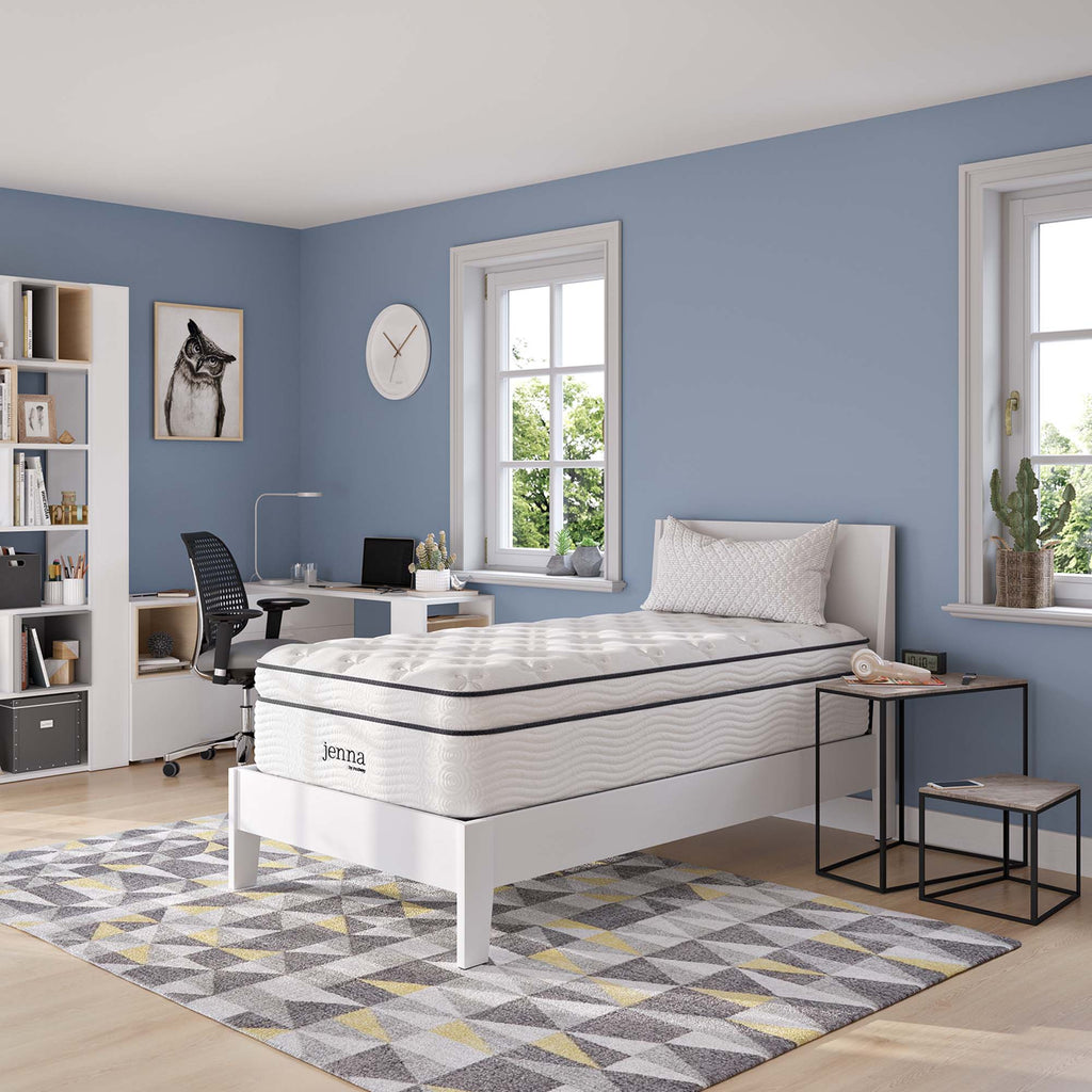 Jenna 14" Innerspring and Foam Twin Mattress - White