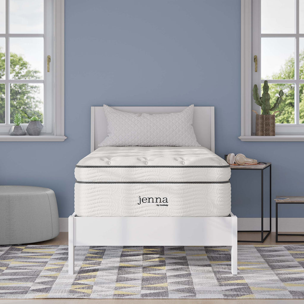 Jenna 14" Innerspring and Foam Twin Mattress - White