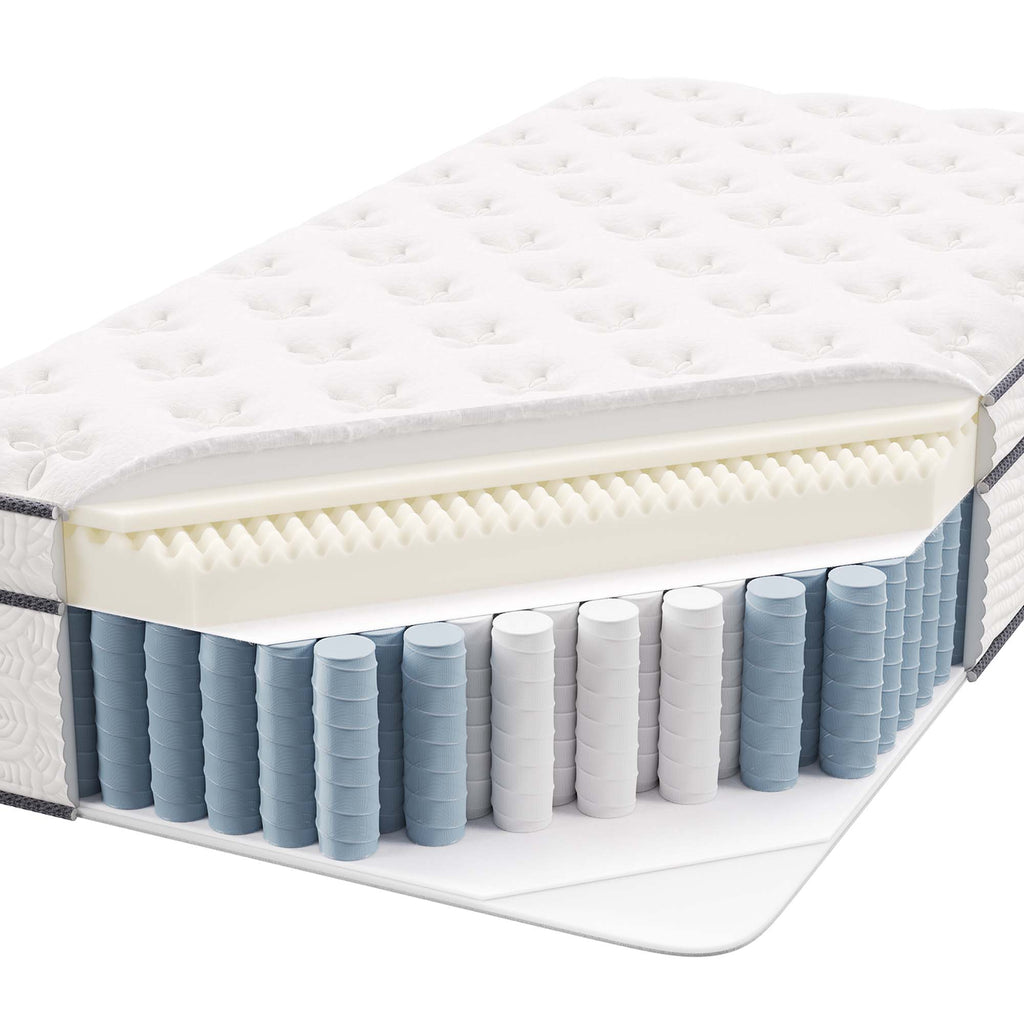 Jenna 14" Innerspring and Foam Twin Mattress - White