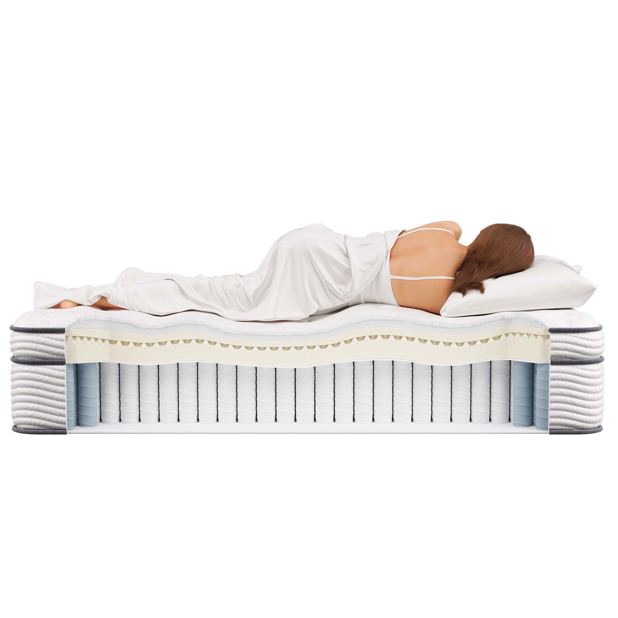Jenna 14" Innerspring and Foam Twin Mattress - White