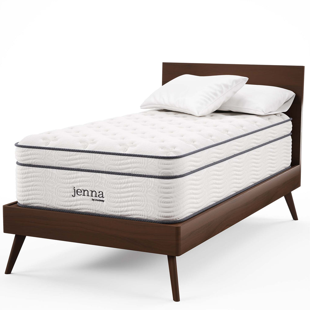 Jenna 14" Innerspring and Foam Twin Mattress - White
