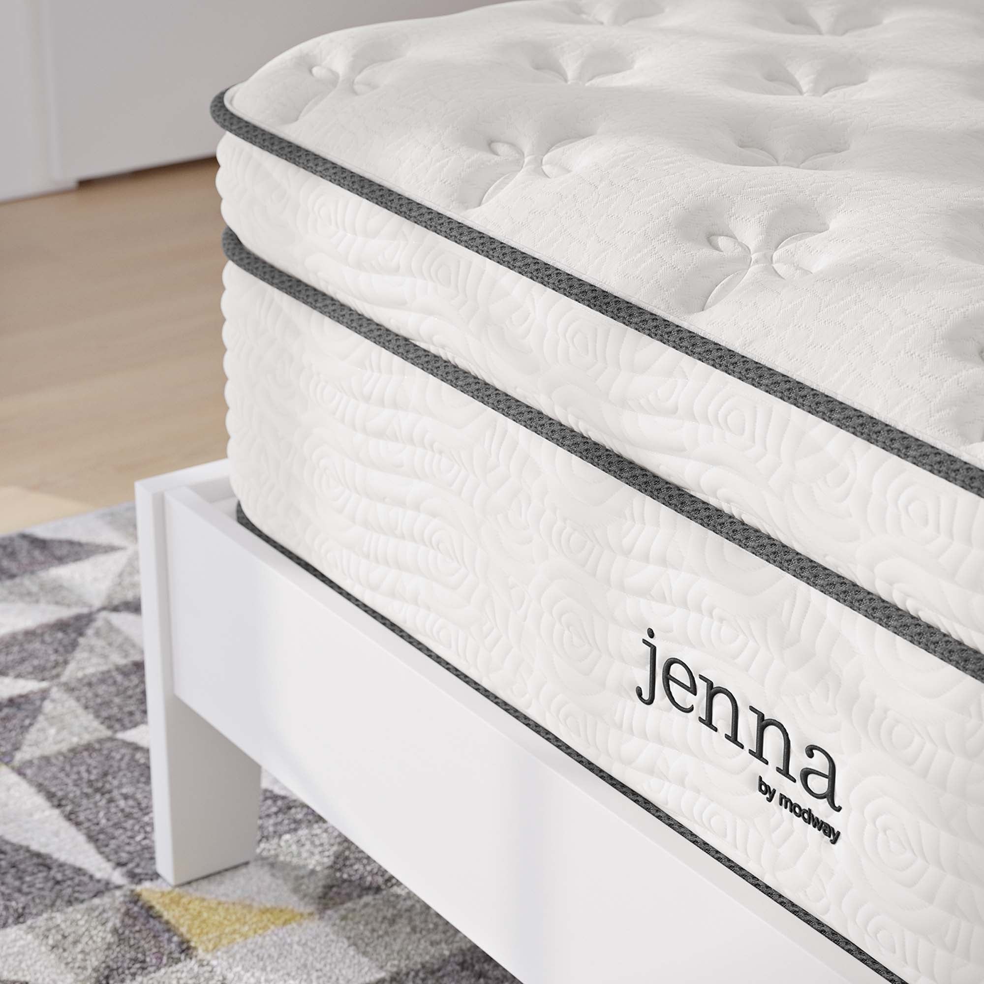 Jenna 14" Innerspring and Foam Full Mattress - White