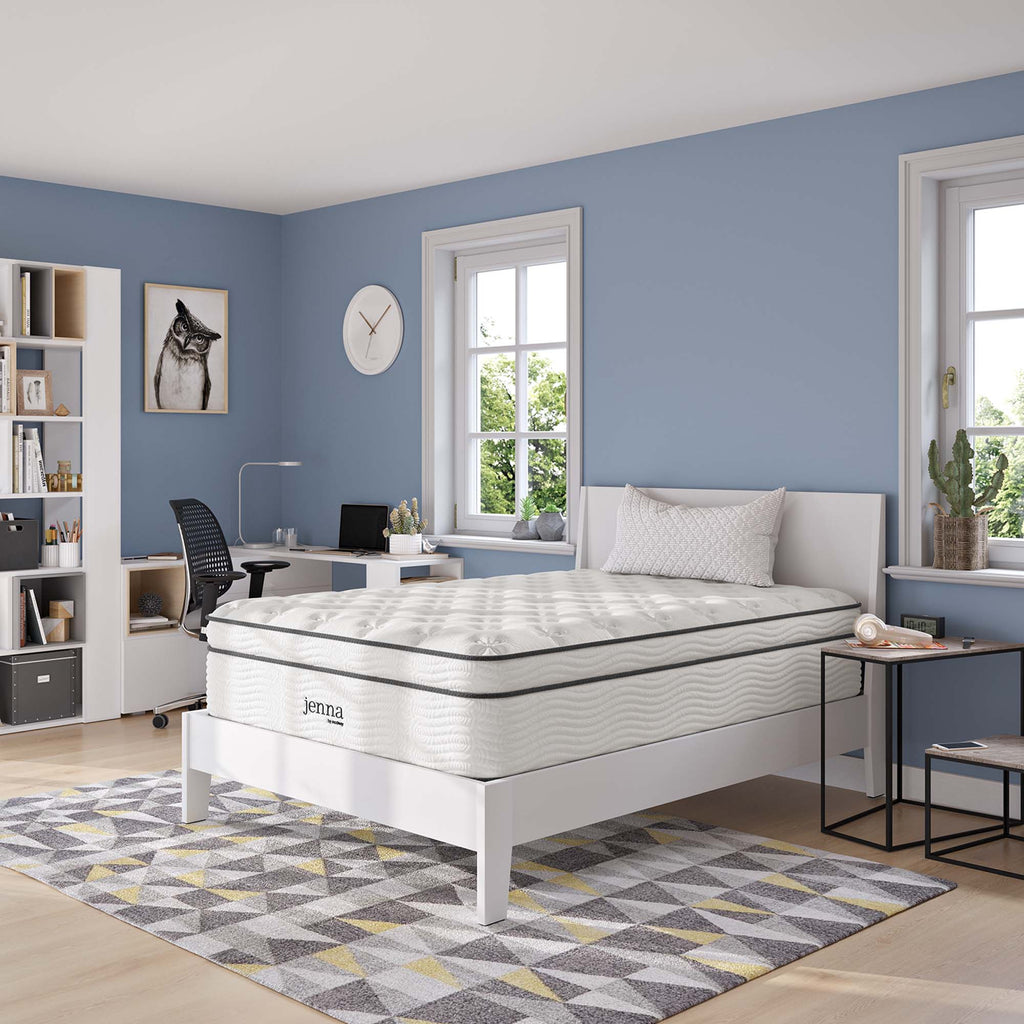 Jenna 14" Innerspring and Foam Full Mattress - White