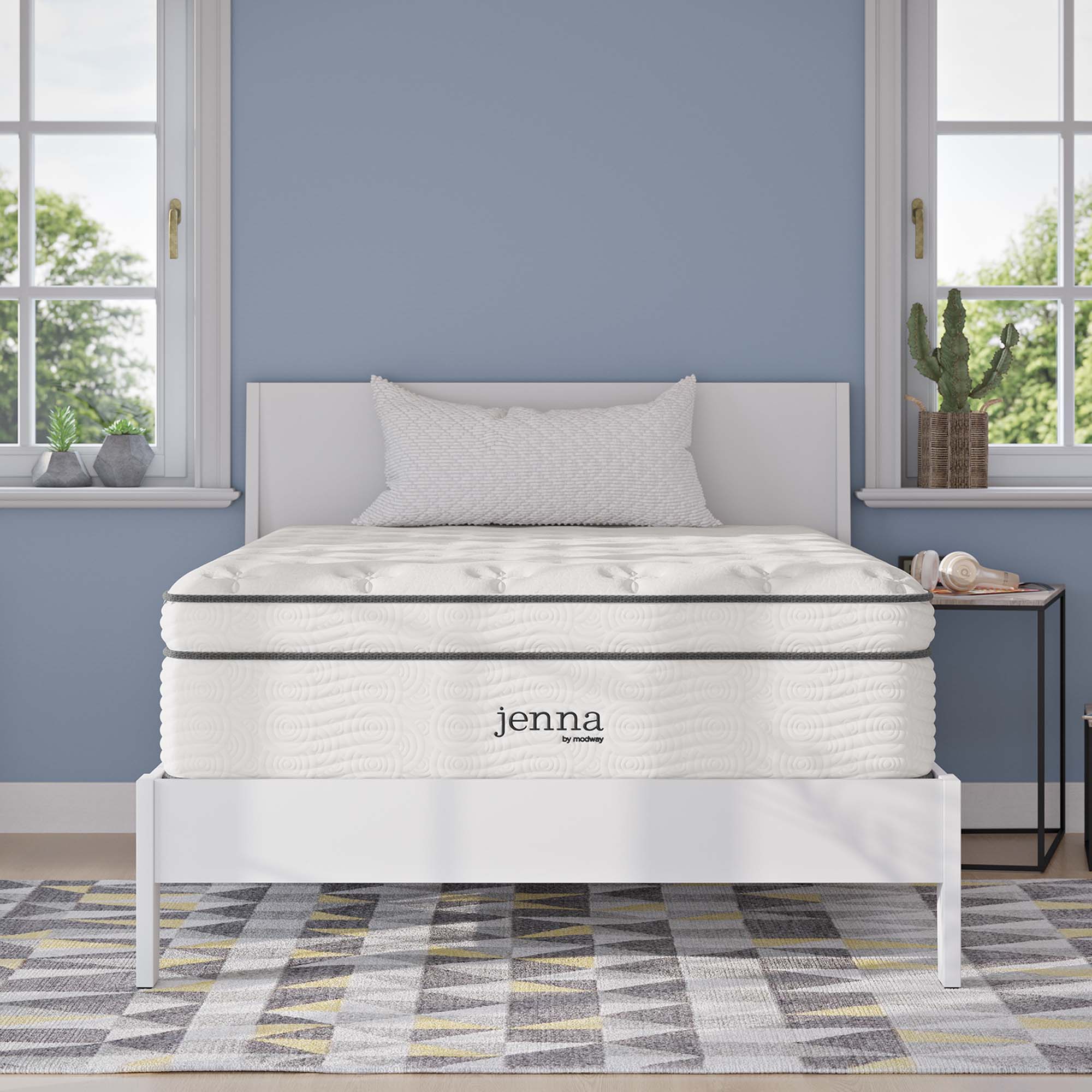 Jenna 14" Innerspring and Foam Full Mattress - White