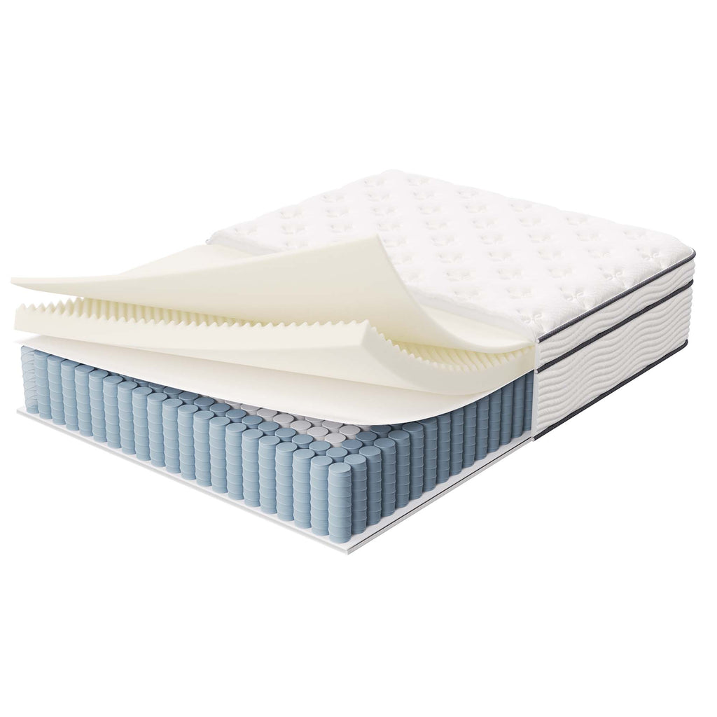 Jenna 14" Innerspring and Foam Full Mattress - White
