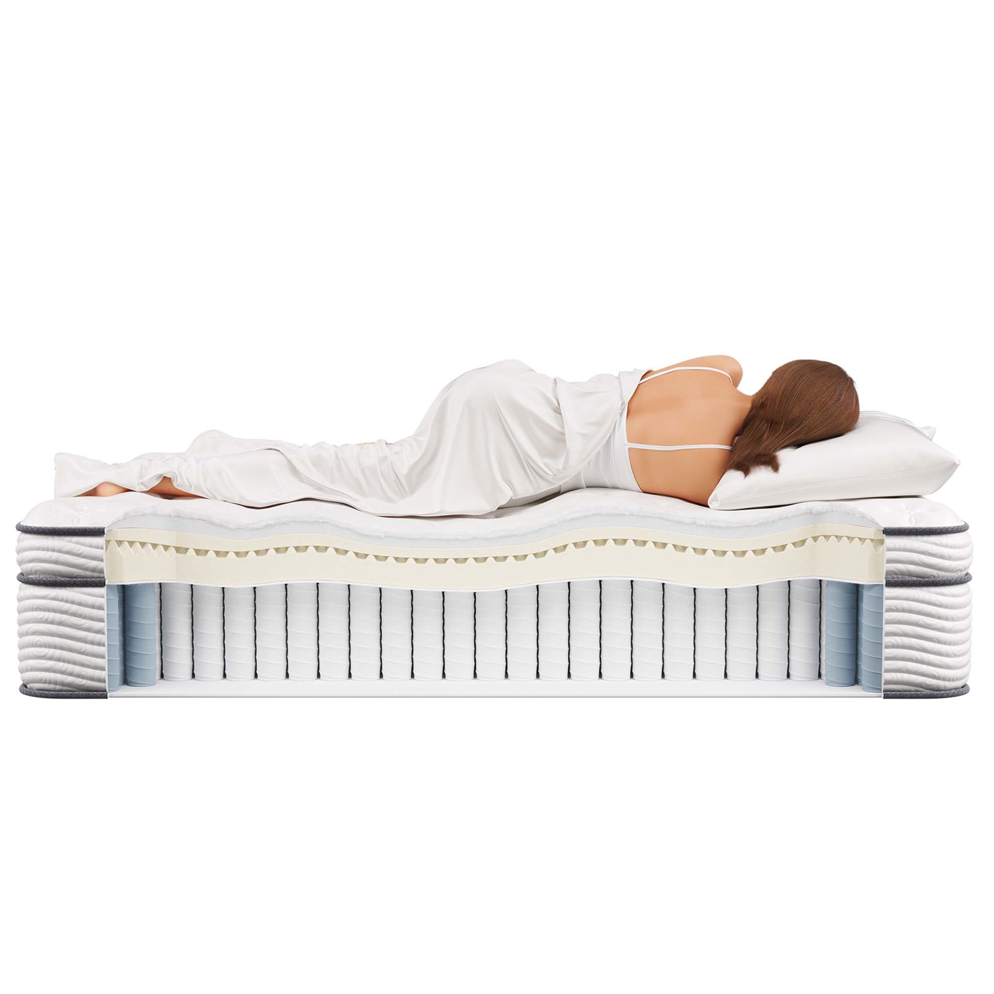 Jenna 14" Innerspring and Foam Full Mattress - White